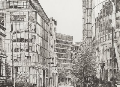 Manchester, Deansgate, uitzicht vanuit café, 2010 door Vincent Alexander Booth
